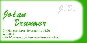 jolan drummer business card